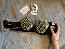 Load image into Gallery viewer, Melkimnylon worn black studded bra