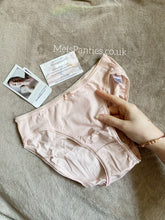 Load image into Gallery viewer, A pair of peach worn cotton panties