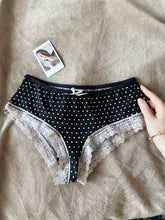 Load image into Gallery viewer, Nylon polkadot panties by MelKimBrown - worn panty seller - used panties Mel Kim Brown MelKim Brown Mel KimBrown Mel Brown