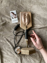 Load image into Gallery viewer, MelKimBrown oak and resin pussy replica desk lamp - worn panty seller - used panties Mel Kim Brown MelKim Brown Mel KimBrown Mel Brown